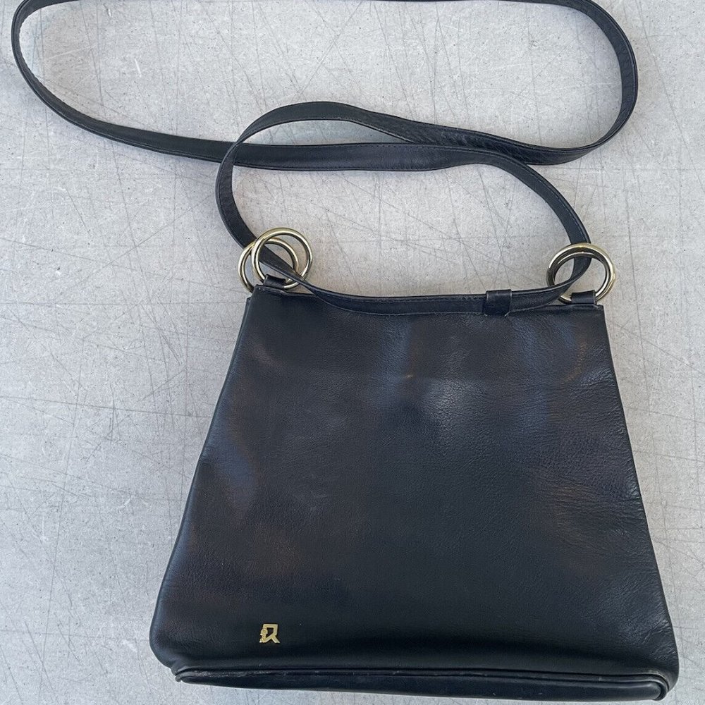 Pelletteria Veneta Purse Crossbody Bag Soft Pebbled Black Italian Leather DI-PA